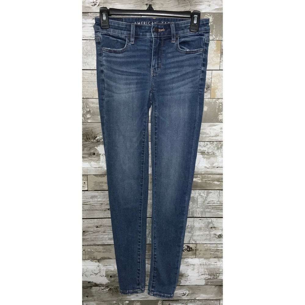American Eagle Womens Back Buckle Pocket‎ Jeggings Next Level Stretch Size 00